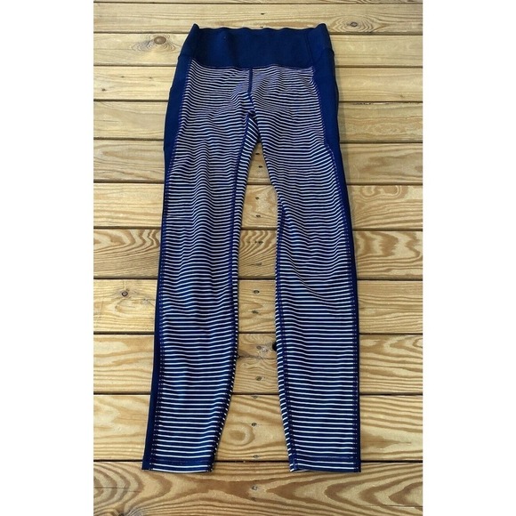 Gap Fit Stripe Sculpt Compression Leggings Size Small Women’s Navy - Picture 1 of 8